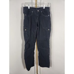 KUHL Womens Black Patina-Dyed Convertible Cargo Pants Size 6 Regular